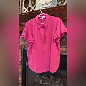 Chico's Fuchsia Ruffle Sleeve Blouse
